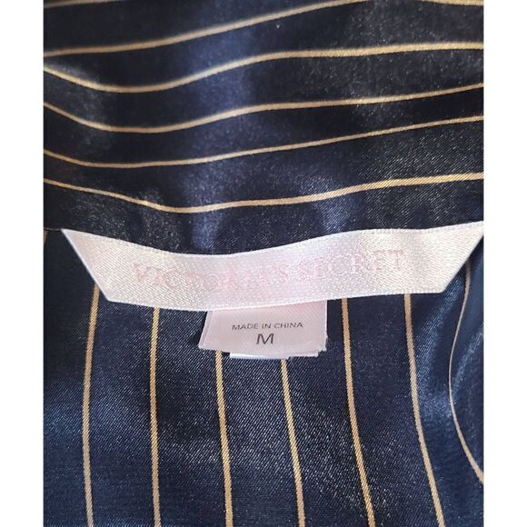 VICTORIA'S SECRET pajama top lounge wear Size M Black gold stripes. - Picture 4 of 5